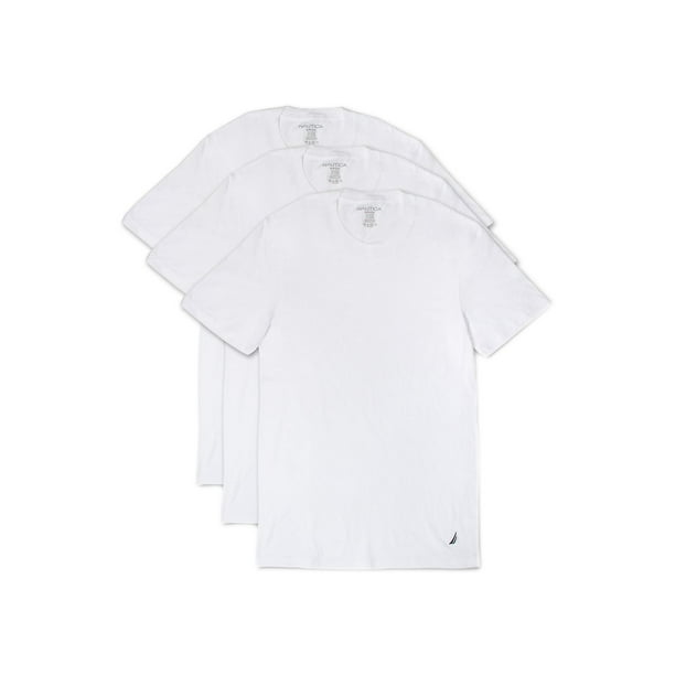 Nautica Mens Cotton Crew Neck T-Shirt Multi Packs Undershirt